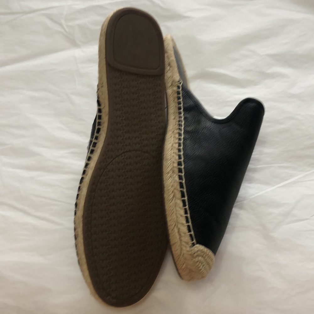 Michael Kors Black Leather Espadrille Slip-On Mules - Picture 5 of 5